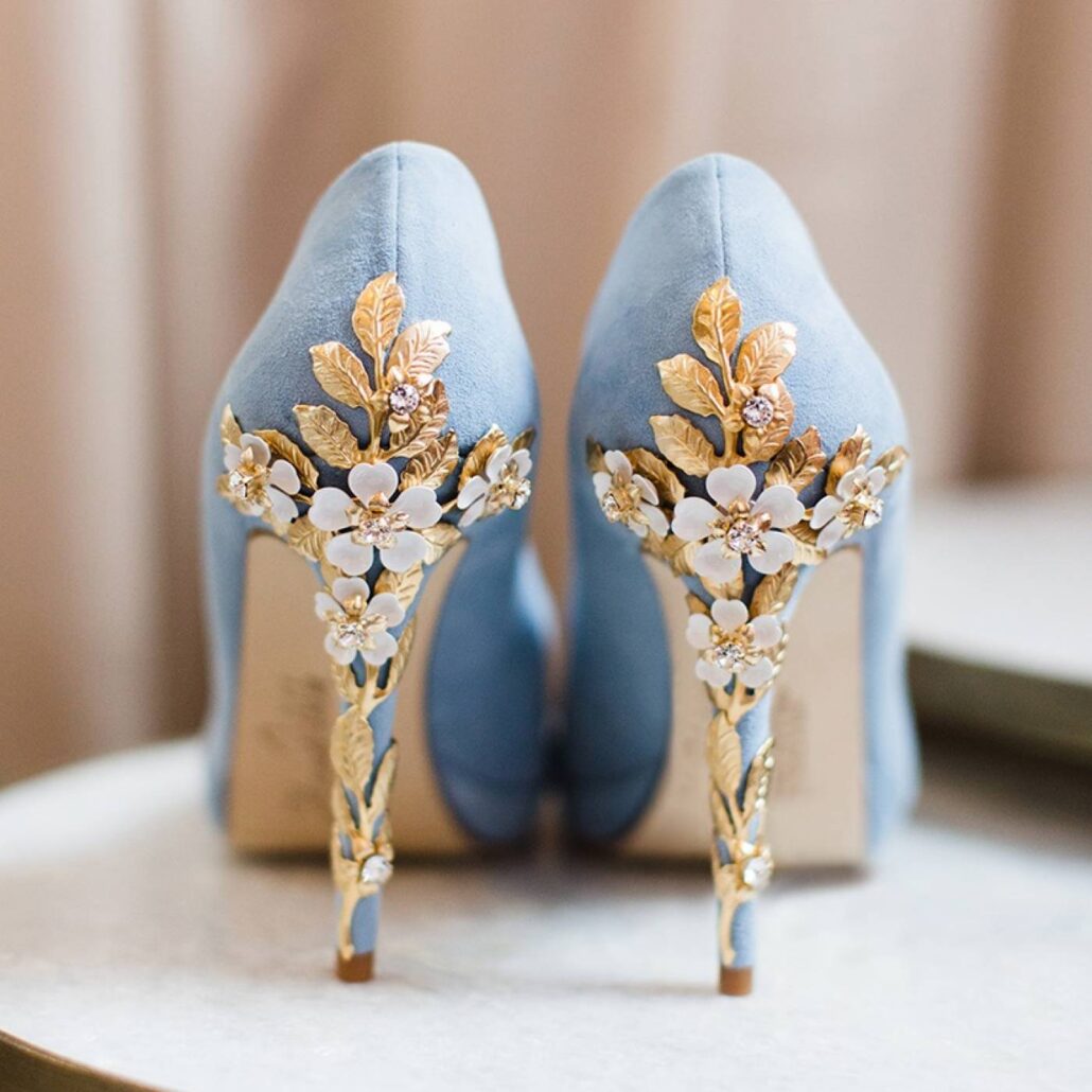 Something Blue Wedding Shoes Algo Azul Zapatos Novia