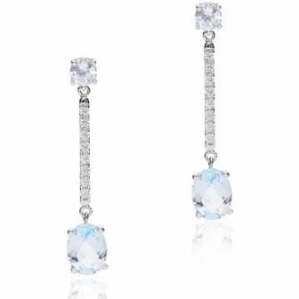 Something Blue Bridal Earrings Algo Azul Pendientes Novia