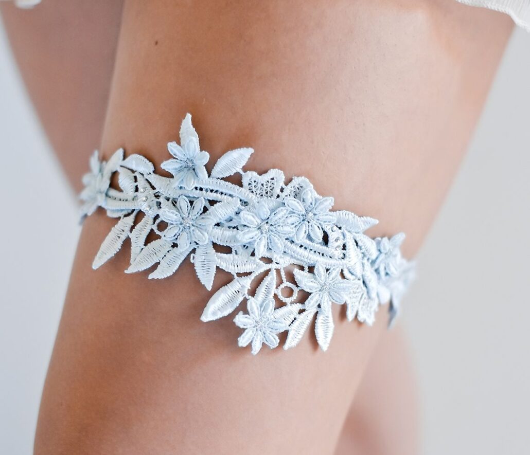 Something Blue Bridal Garter Algo Azul Liga Novia